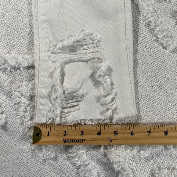 NWT BLANKNYC The Madison Crop High Waist Jeans Raw Hem White Size 24 - Picture 9 of 15